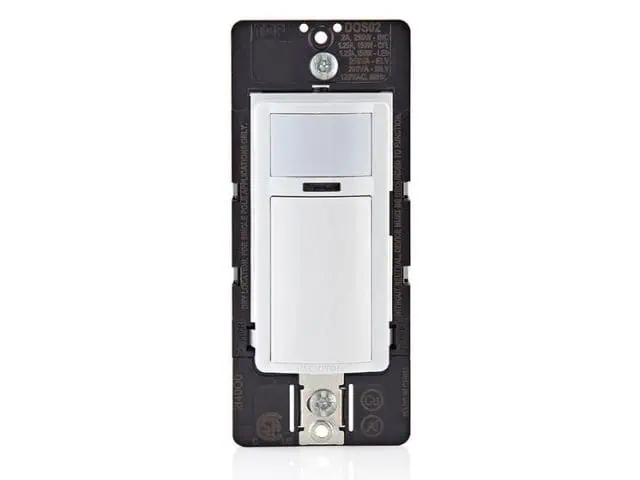 Leviton Decora Occupancy Motion Sensor Light Switch Auto-On or Manual-On Single Pole installed by Buckmasters Electric in Rockwall TX